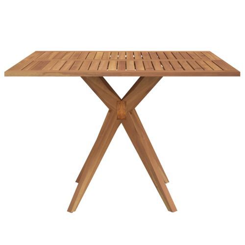 Table de jardin carrée 110x110x75 cm bois d'acacia solide - Photo n°3; ?>