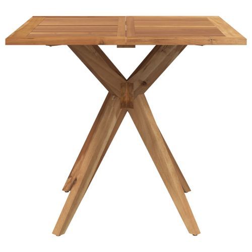 Table de jardin carrée 85x85x75 cm bois d'acacia solide - Photo n°3; ?>