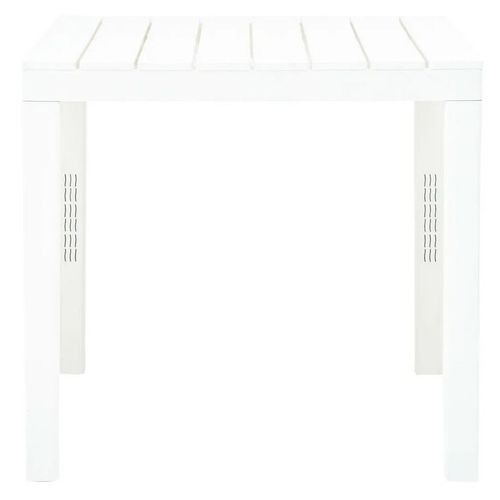 Table de jardin carrée plastique blanc Komed - Photo n°2; ?>
