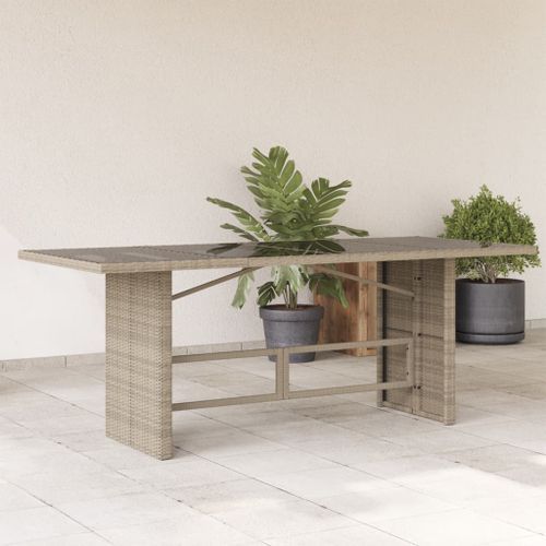 Table de jardin dessus en verre gris clair 190x80x74 cm - Photo n°2; ?>