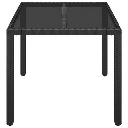 Table de jardin dessus en verre Noir 90x90x75 cm Résine tressée - Photo n°3; ?>