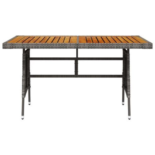 Table de jardin Gris 130x70x72 cm Résine tressée et acacia - Photo n°2; ?>