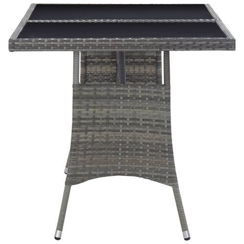 Table de jardin Gris 140x80x74 cm Résine tressée - Photo n°3; ?>