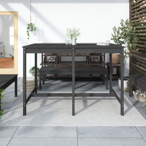 Table de jardin gris 159,5x82,5x110 cm bois massif de pin - Photo n°3; ?>