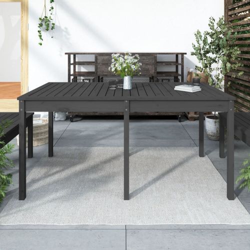 Table de jardin gris 159,5x82,5x76 cm bois massif de pin - Photo n°2; ?>