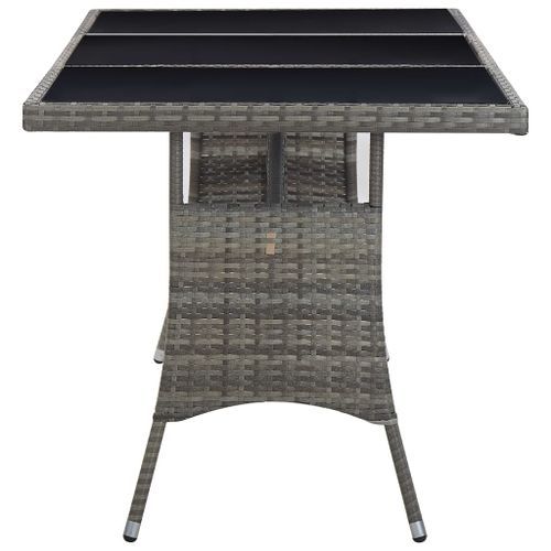 Table de jardin Gris 170x80x74 cm Résine tressée - Photo n°3; ?>