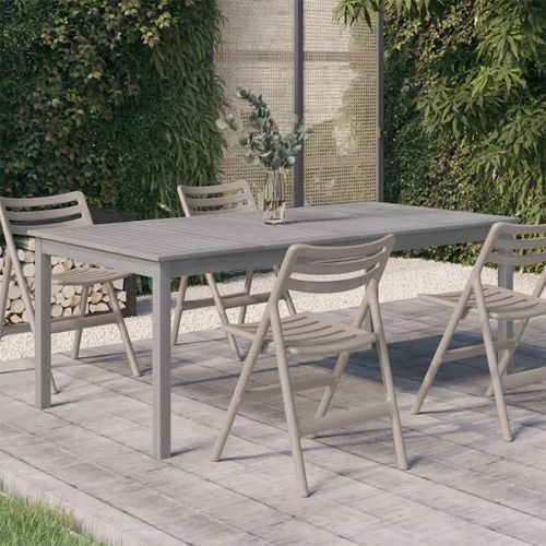 Table de jardin Gris 200x100x75 cm Bois d'acacia solide - Photo n°2; ?>