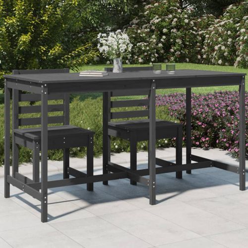 Table de jardin gris 203,5x90x110 cm bois massif de pin - Photo n°2; ?>