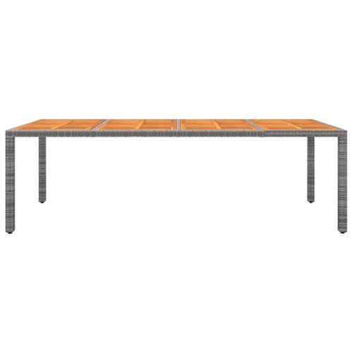 Table de jardin gris 250x100x75 cm résine tressée/bois d'acacia - Photo n°2; ?>