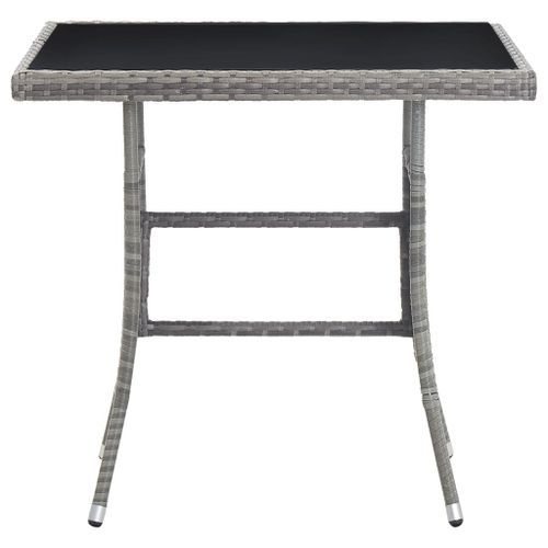 Table de jardin gris 80x80x74 cm résine tressée - Photo n°2; ?>