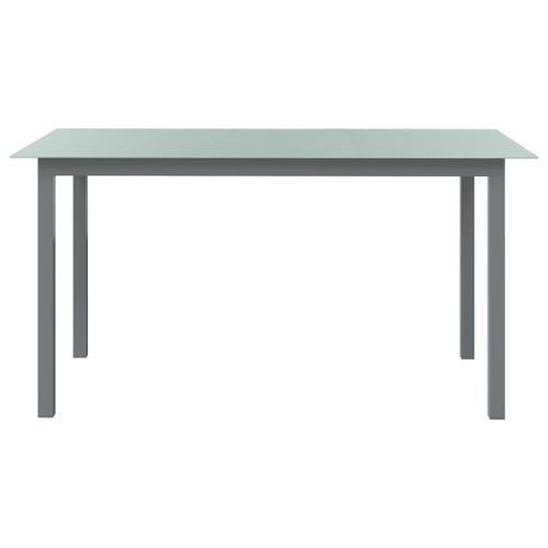 Table de jardin Gris clair 150x90x74 cm Aluminium et verre - Photo n°2; ?>