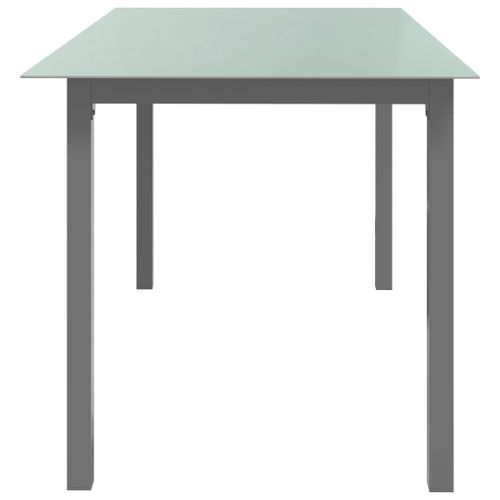 Table de jardin Gris clair 150x90x74 cm Aluminium et verre - Photo n°3; ?>