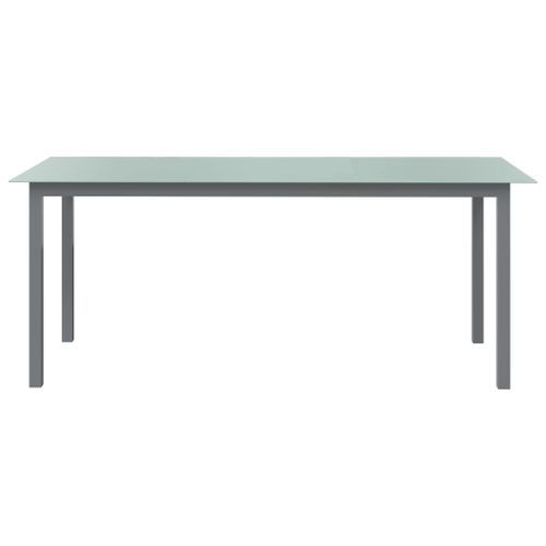 Table de jardin Gris clair 190x90x74 cm Aluminium et verre - Photo n°2; ?>