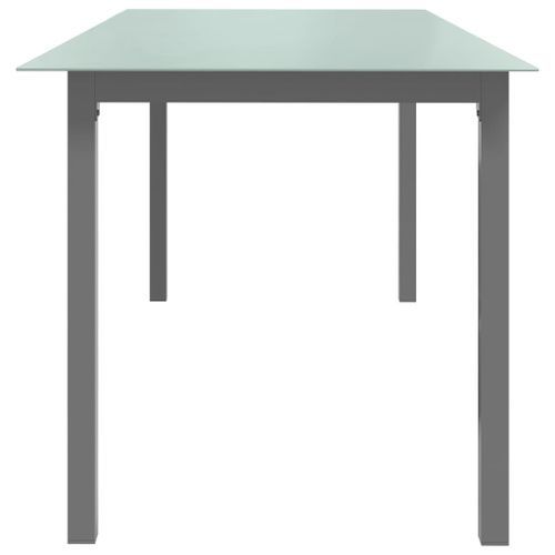 Table de jardin Gris clair 190x90x74 cm Aluminium et verre - Photo n°3; ?>