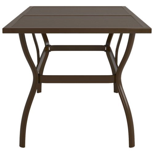 Table de jardin Marron 140x80x72 cm Acier - Photo n°3; ?>