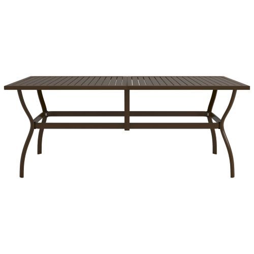 Table de jardin Marron 190x80x72 cm Acier - Photo n°2; ?>