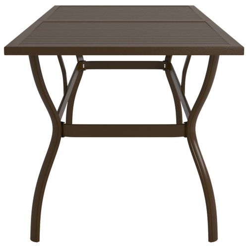 Table de jardin Marron 190x80x72 cm Acier - Photo n°3; ?>