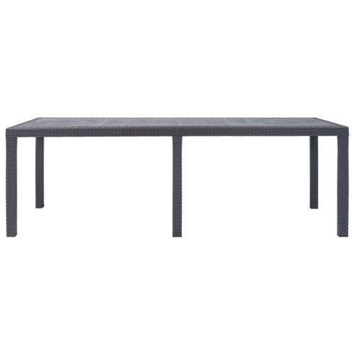 Table de jardin Marron 220x90x72 cm Plastique Aspect de rotin - Photo n°3; ?>