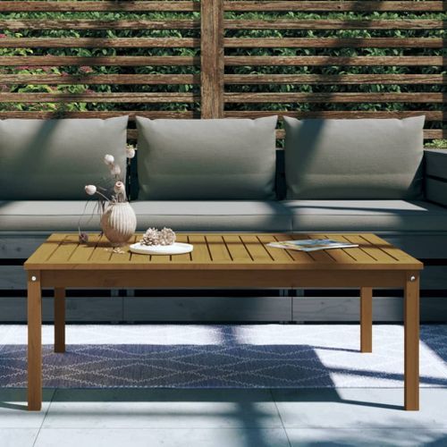 Table de jardin marron miel 121x82,5x45 cm bois massif de pin - Photo n°3; ?>