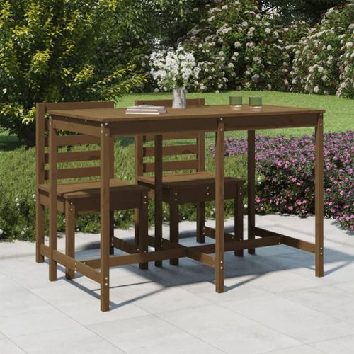 Table de jardin marron miel 159,5x82,5x110cm bois massif de pin - Photo n°2; ?>