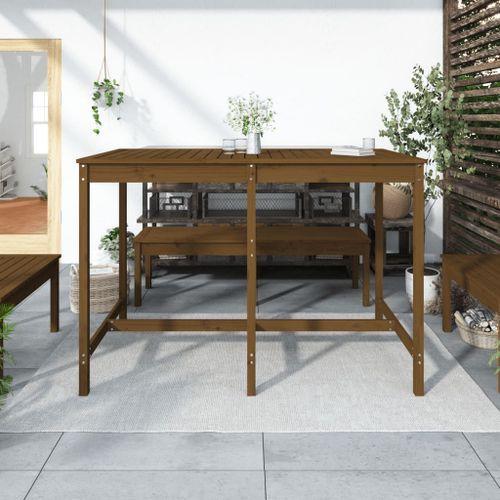 Table de jardin marron miel 159,5x82,5x110cm bois massif de pin - Photo n°3; ?>