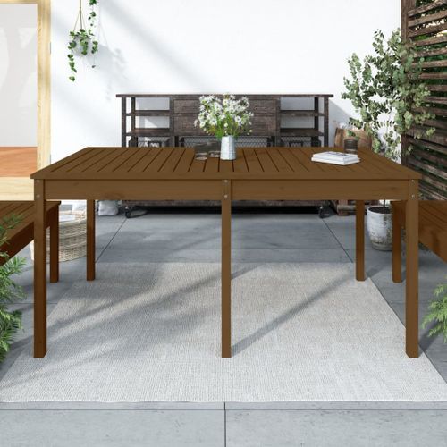 Table de jardin marron miel 159,5x82,5x76 cm bois massif de pin - Photo n°2; ?>