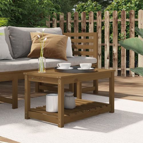 Table de jardin marron miel 82,5x50,5x45 cm bois massif de pin - Photo n°2; ?>