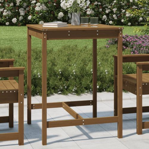 Table de jardin marron miel 82,5x82,5x110 cm bois massif de pin - Photo n°2; ?>