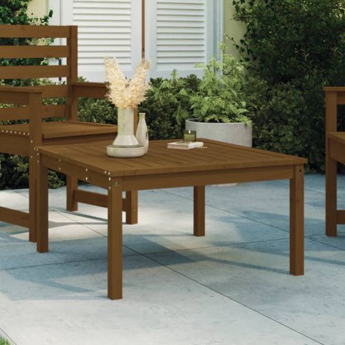 Table de jardin marron miel 82,5x82,5x45 cm bois massif de pin - Photo n°2; ?>