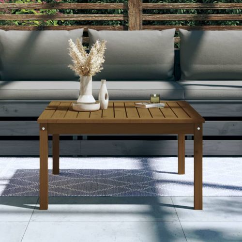 Table de jardin marron miel 82,5x82,5x45 cm bois massif de pin - Photo n°3; ?>