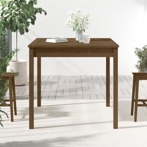 Table de jardin marron miel 82,5x82,5x76 cm bois massif de pin - Photo n°3; ?>