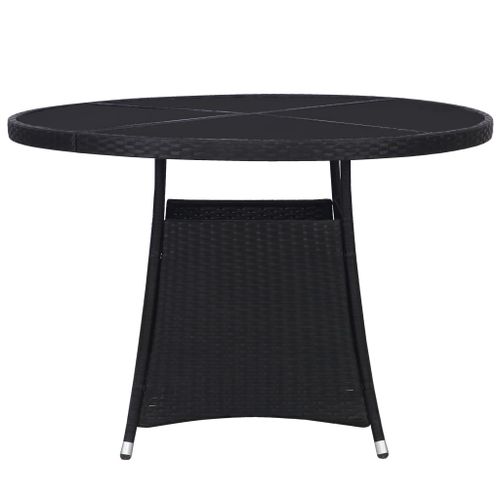 Table de jardin noir Ø110x74 cm résine tressée - Photo n°2; ?>