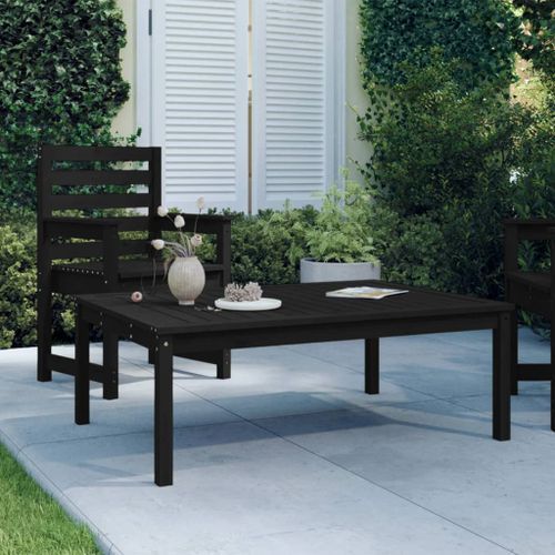 Table de jardin noir 121x82,5x45 cm bois massif de pin - Photo n°2; ?>