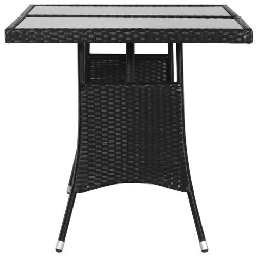 Table de jardin Noir 140x80x74 cm Résine tressée - Photo n°3; ?>