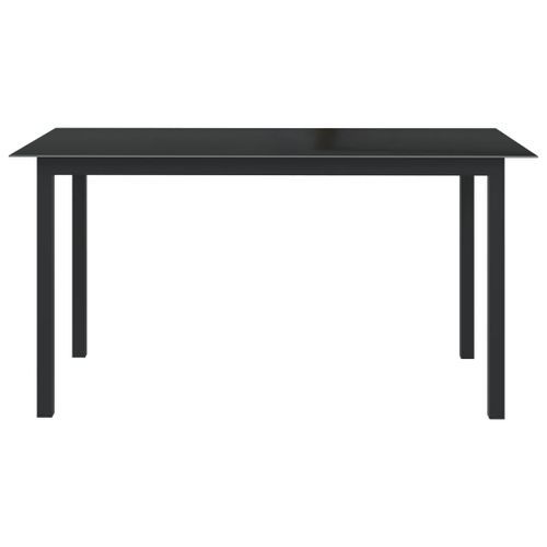 Table de jardin Noir 150x90x74 cm Aluminium et verre - Photo n°2; ?>