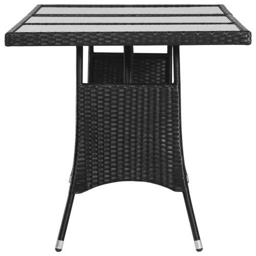 Table de jardin noir 170x80x74 cm résine tressée - Photo n°3; ?>