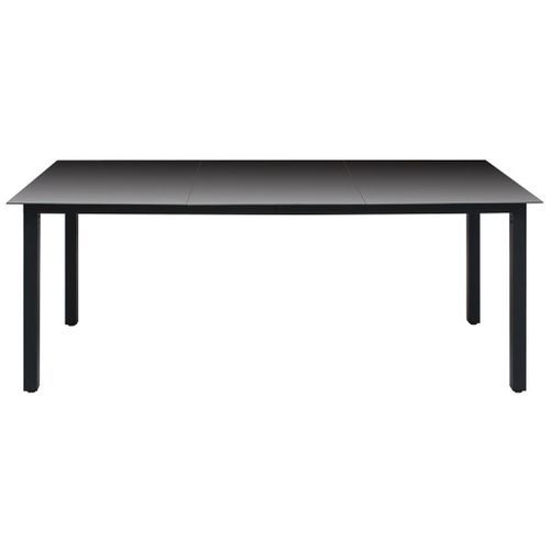 Table de jardin Noir 190 x 90 x 74 cm Aluminium et verre - Photo n°2; ?>