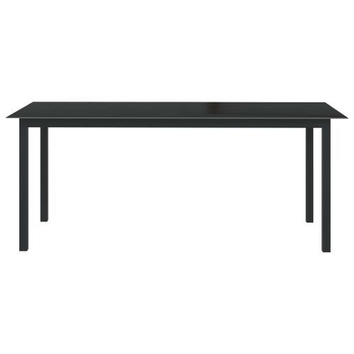 Table de jardin Noir 190x90x74 cm Aluminium et verre - Photo n°2; ?>