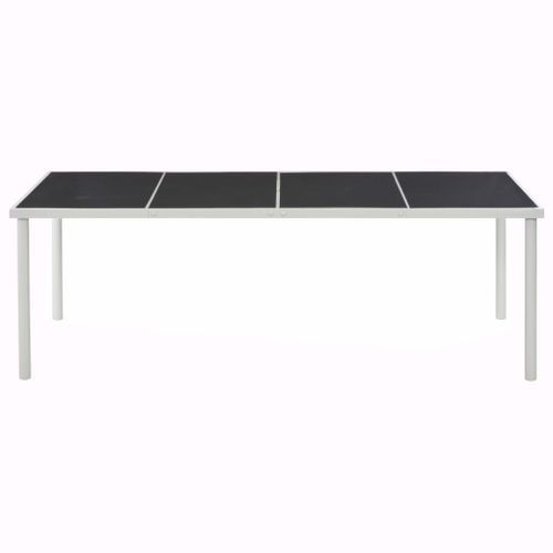 Table de jardin Noir 220x90x74,5 cm Acier - Photo n°2; ?>