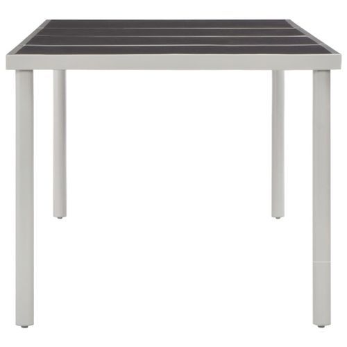 Table de jardin Noir 220x90x74,5 cm Acier - Photo n°3; ?>