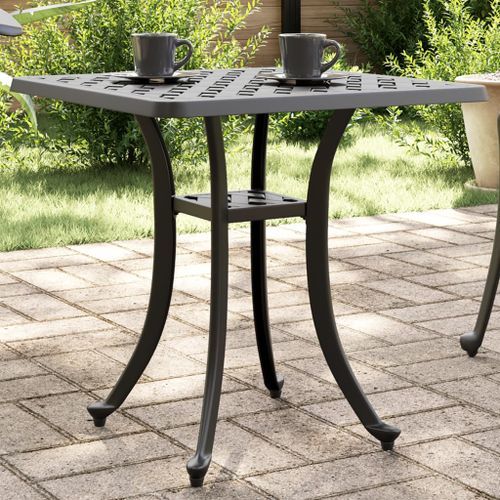 Table de jardin noir 53x53x53 cm aluminium coulé - Photo n°2; ?>