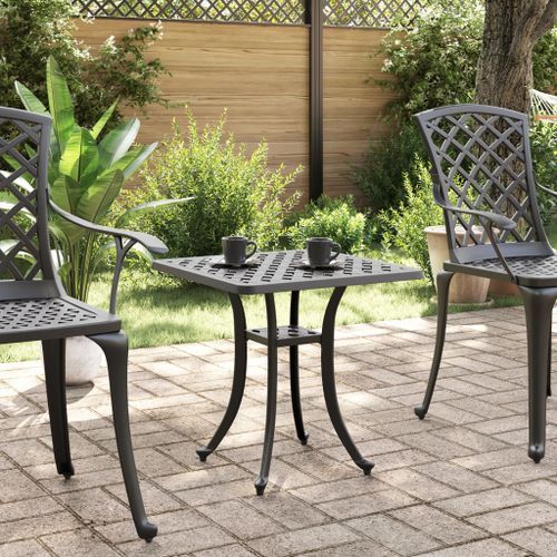 Table de jardin noir 53x53x53 cm aluminium coulé - Photo n°3; ?>