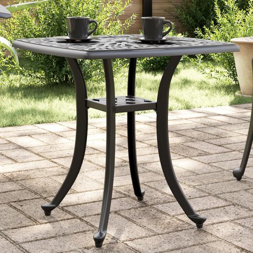 Table de jardin noir 53x53x53 cm aluminium coulé - Photo n°2; ?>