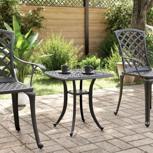 Table de jardin noir 53x53x53 cm aluminium coulé - Photo n°3; ?>