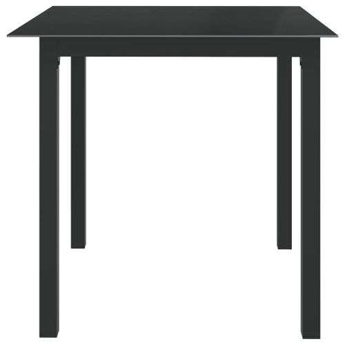 Table de jardin Noir 80x80x74 cm Aluminium et verre - Photo n°3; ?>