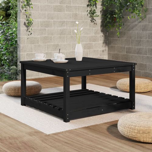 Table de jardin noir 82,5x82,5x45 cm bois massif de pin - Photo n°3; ?>