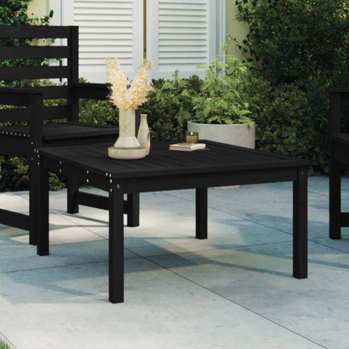 Table de jardin noir 82,5x82,5x45 cm bois massif de pin - Photo n°2; ?>