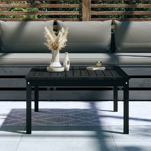 Table de jardin noir 82,5x82,5x45 cm bois massif de pin - Photo n°3; ?>