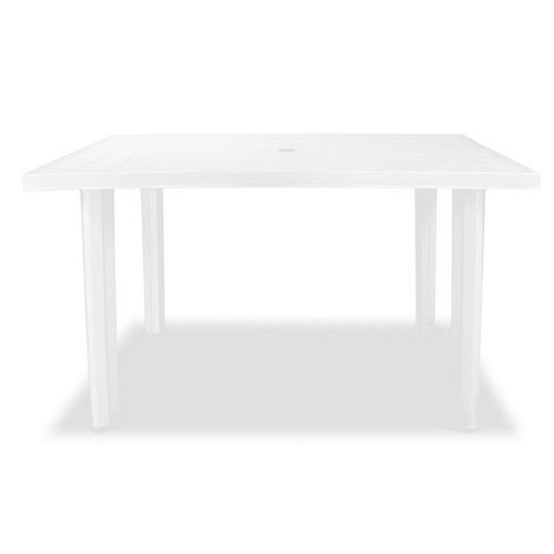 Table de jardin plastique blanc Bouka 126 cm - Photo n°2; ?>