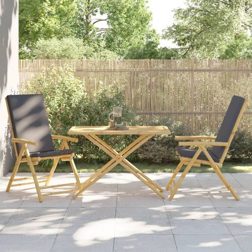 Table de jardin pliable 110x55x75 cm bambou - Photo n°3; ?>